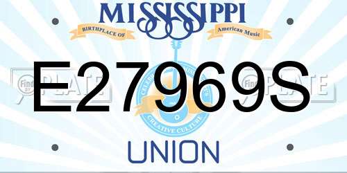 E27969S Mississippi License Plate