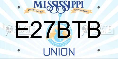 E27BTB Mississippi License Plate