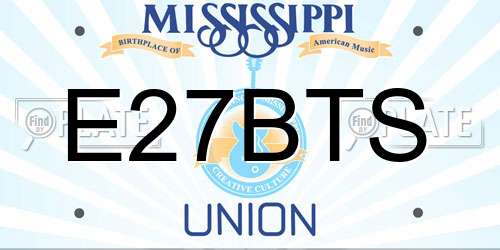 E27BTS Mississippi License Plate
