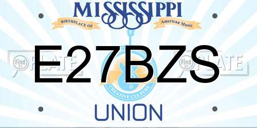 E27BZS Mississippi License Plate