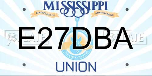 E27DBA Mississippi License Plate