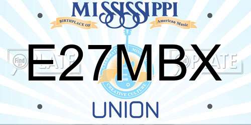 E27MBX Mississippi License Plate