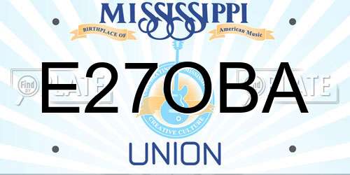 E27OBA Mississippi License Plate
