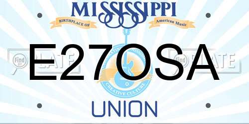 E27OSA Mississippi License Plate