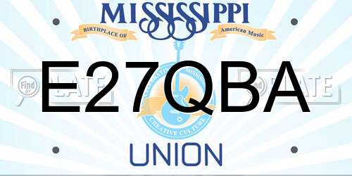 E27QBA Mississippi License Plate