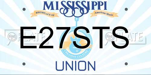E27STS Mississippi License Plate
