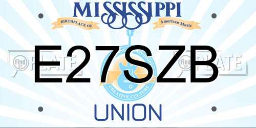 E27SZB Mississippi License Plate
