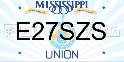 E27SZS Mississippi License Plate