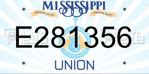 E281356 Mississippi License Plate