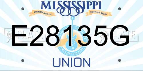 E28135G Mississippi License Plate