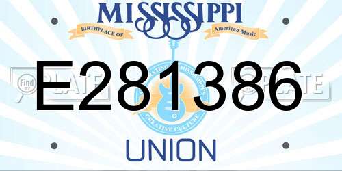 E281386 Mississippi License Plate