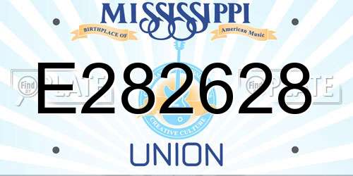 E282628 Mississippi License Plate