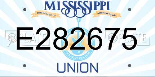 E282675 Mississippi License Plate