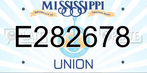 E282678 Mississippi License Plate