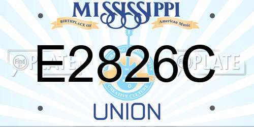 E2826C Mississippi License Plate