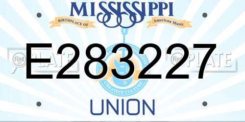 E283227 Mississippi License Plate