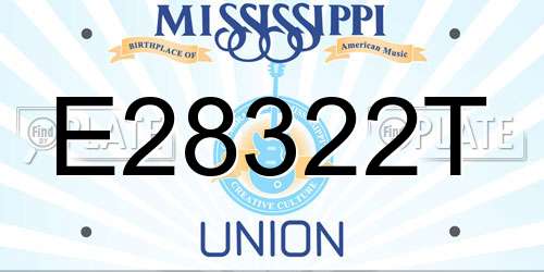 E28322T Mississippi License Plate