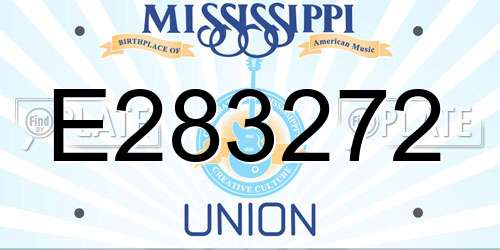 E283272 Mississippi License Plate