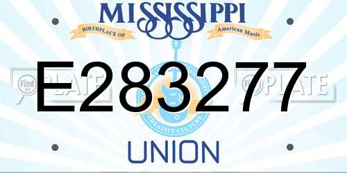E283277 Mississippi License Plate