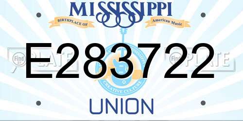 E283722 Mississippi License Plate