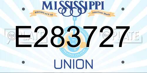 E283727 Mississippi License Plate