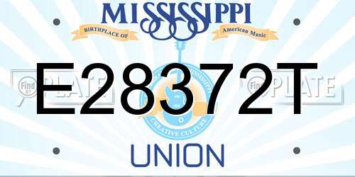 E28372T Mississippi License Plate