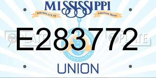 E283772 Mississippi License Plate