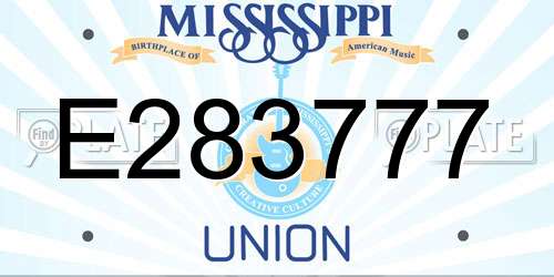 E283777 Mississippi License Plate