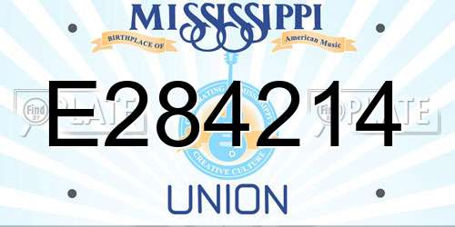 E284214 Mississippi License Plate