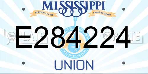 E284224 Mississippi License Plate