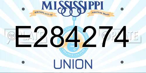 E284274 Mississippi License Plate