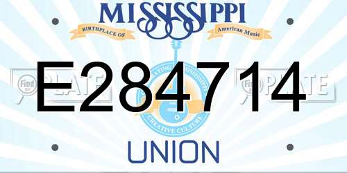 E284714 Mississippi License Plate