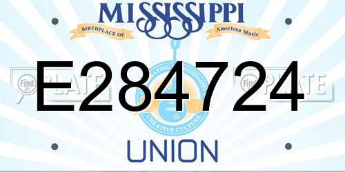E284724 Mississippi License Plate