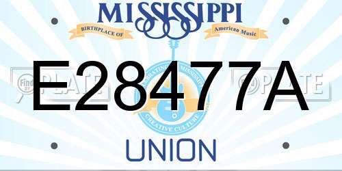 E28477A Mississippi License Plate