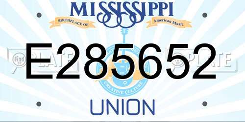 E285652 Mississippi License Plate
