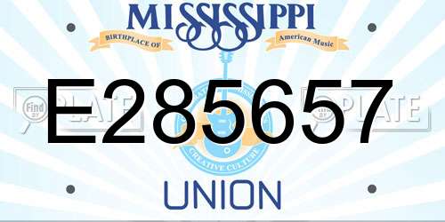 E285657 Mississippi License Plate