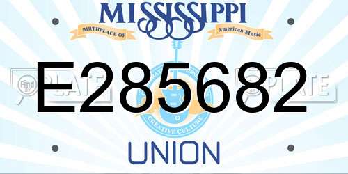 E285682 Mississippi License Plate