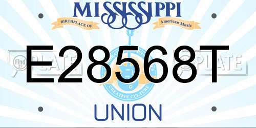 E28568T Mississippi License Plate