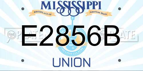 E2856B Mississippi License Plate
