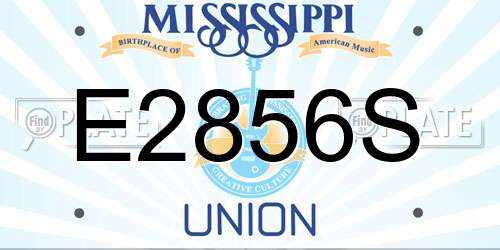 E2856S Mississippi License Plate