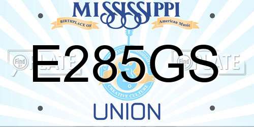 E285GS Mississippi License Plate