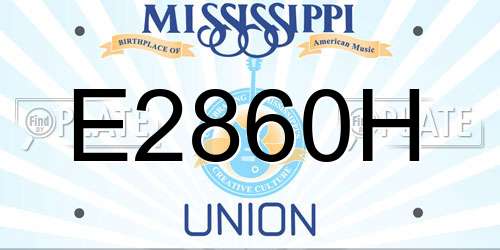 E2860H Mississippi License Plate