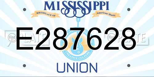E287628 Mississippi License Plate