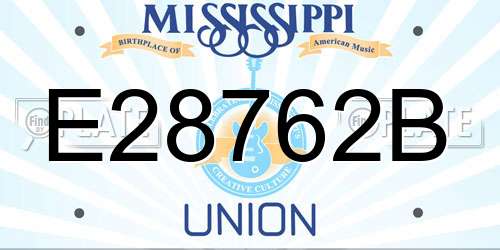 E28762B Mississippi License Plate