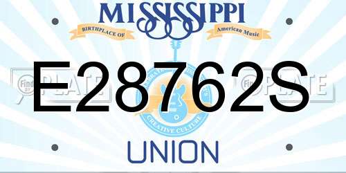 E28762S Mississippi License Plate
