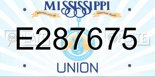 E287675 Mississippi License Plate