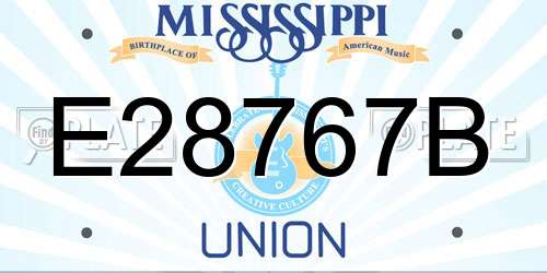E28767B Mississippi License Plate