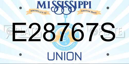 E28767S Mississippi License Plate