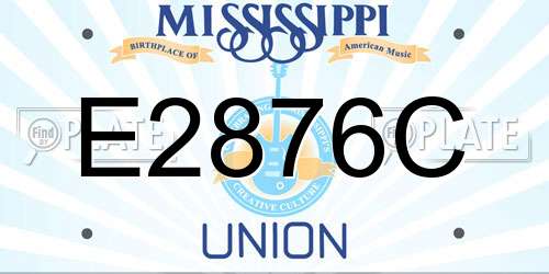 E2876C Mississippi License Plate
