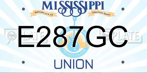 E287GC Mississippi License Plate